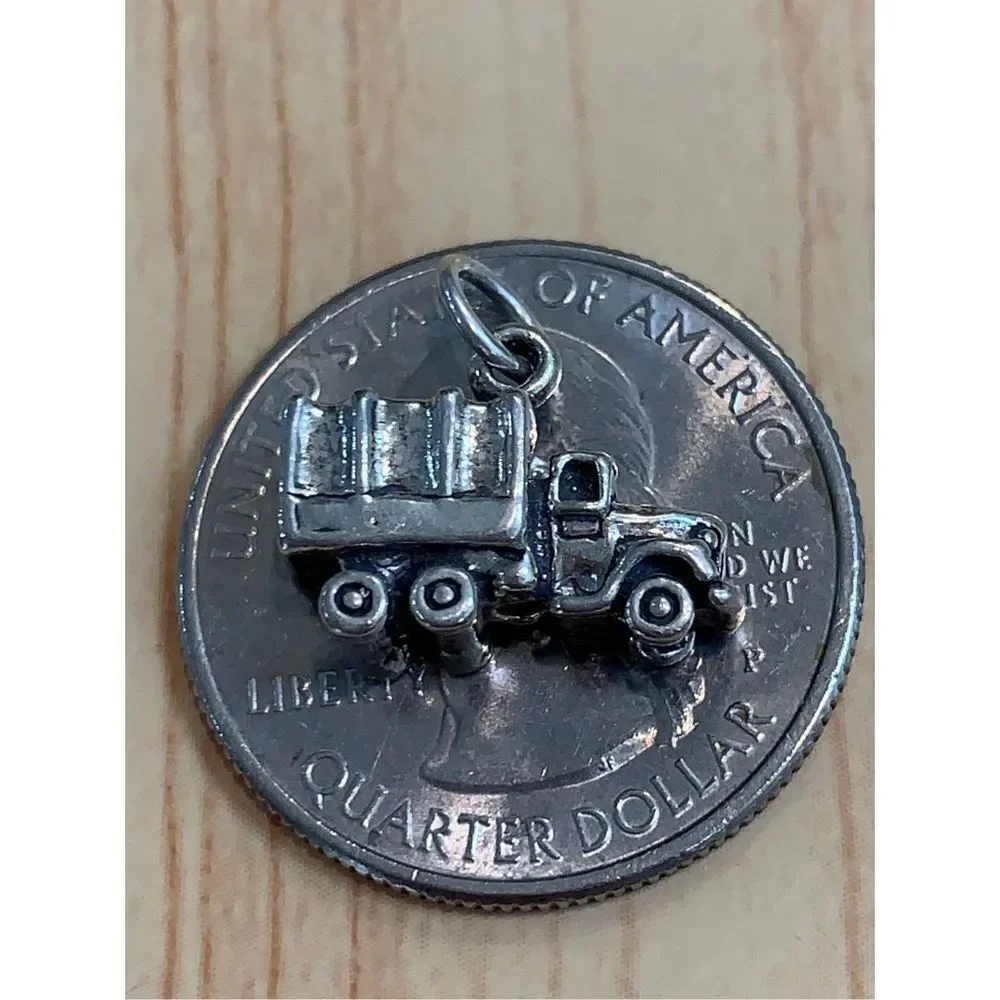 .925 Military Truck Sterling Silver Jewelry Charm